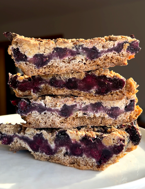 Paleo Blueberry Crumble Bars