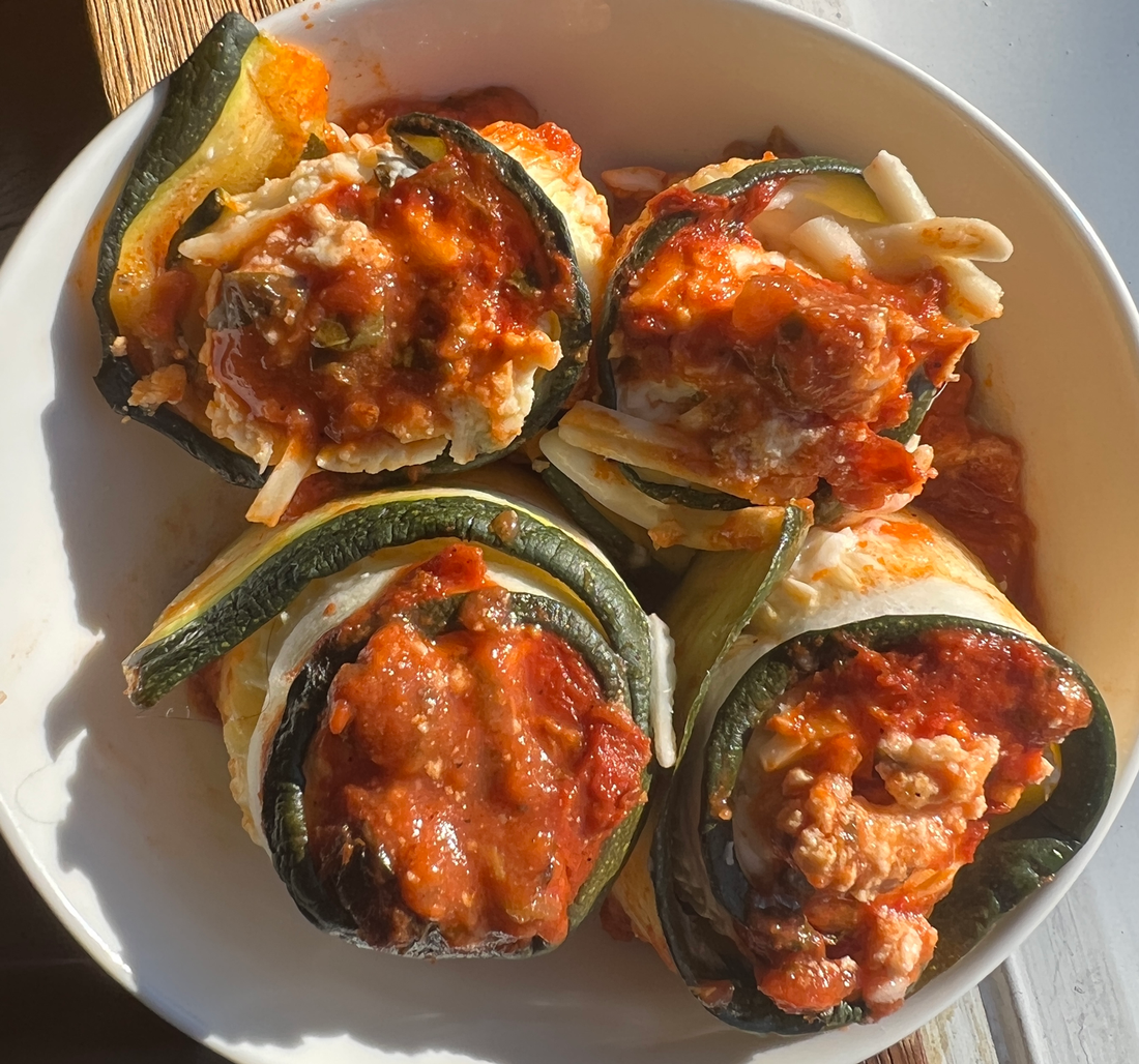 Vegan Ricotta Stuffed Zucchini