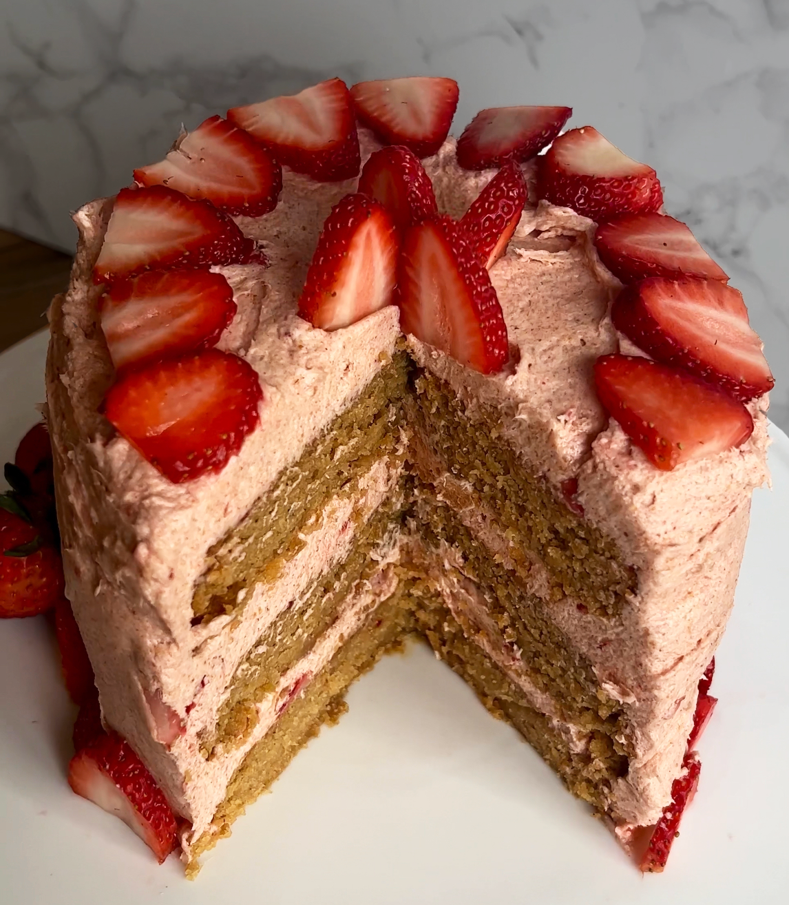 Grain Free Strawberry Lemon Olive Oil Cake