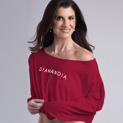 CROPPED LONG SLEEVE TEE | CRANBERRY