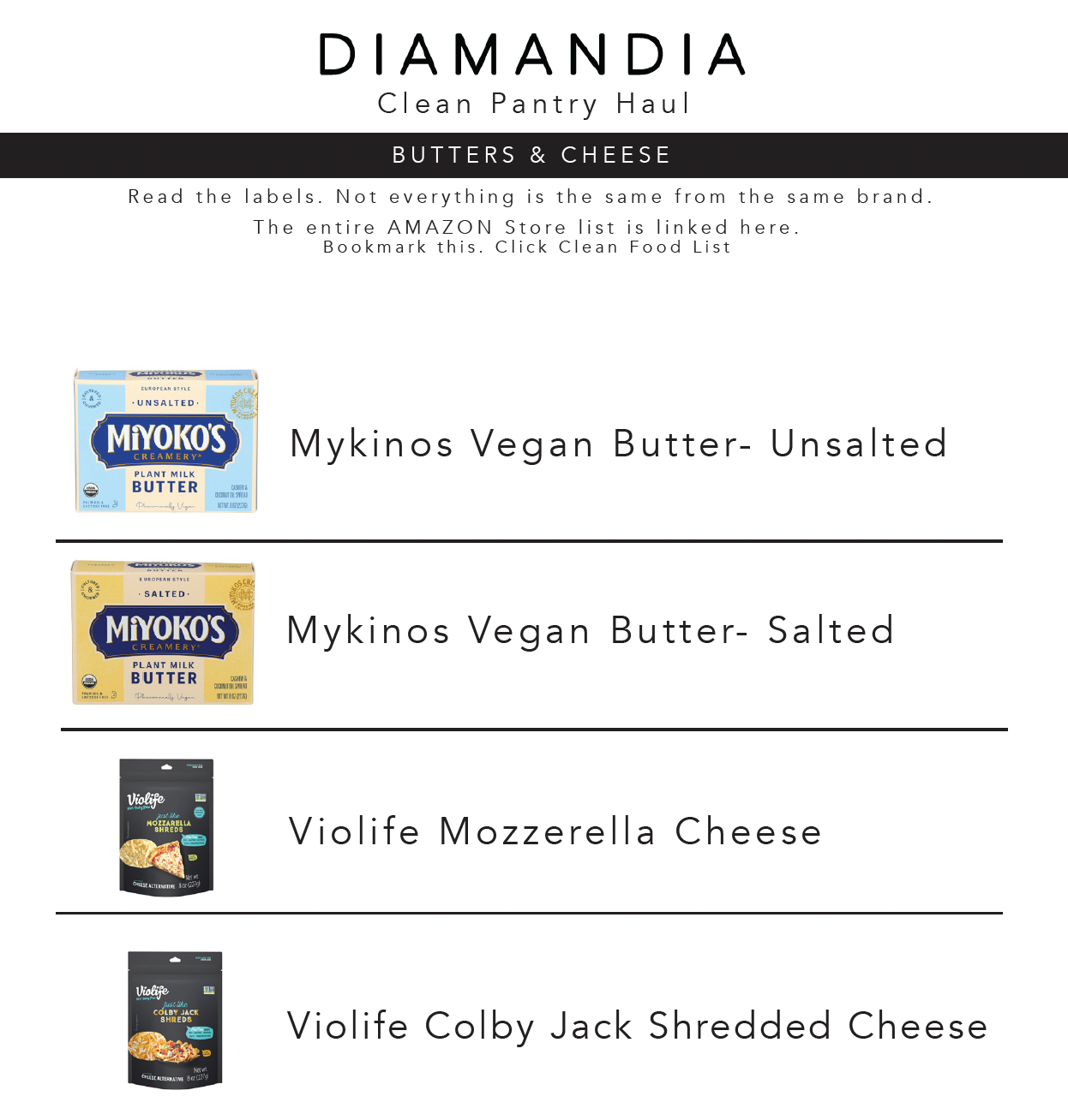 DIAMANDIA APPROVED CLEAN PANTRY GUIDE