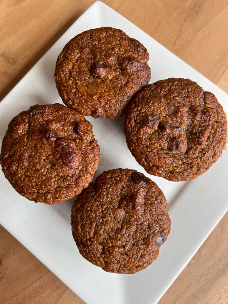 Grain Refined Sugar Free Chocolate Chip Pumpkin Muffins