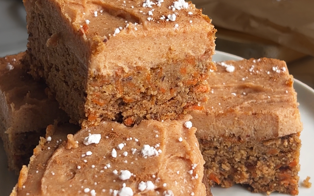 Vegan Carrot Cake Bars with Cream Cheese Frosting